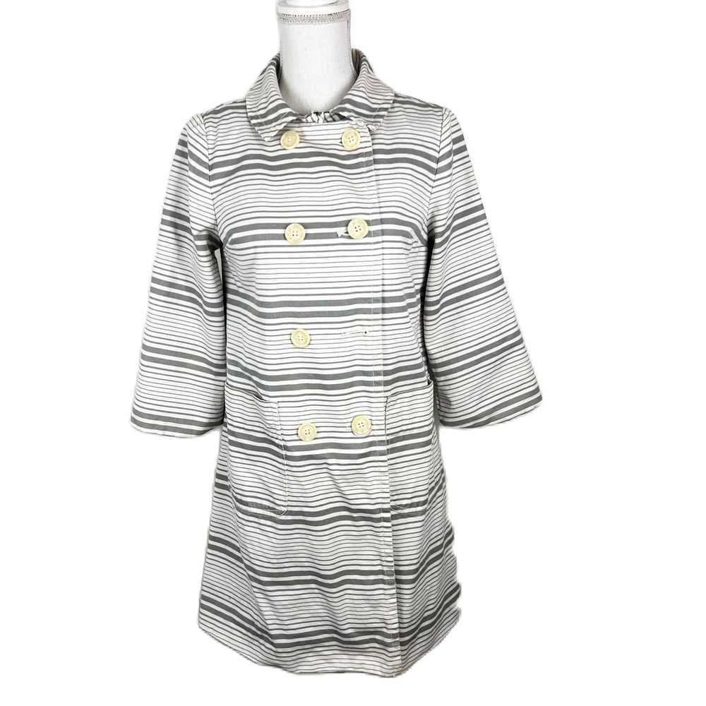 Proenza Schouler Jacket Women Small Grey White Striped Button Up Coat Target